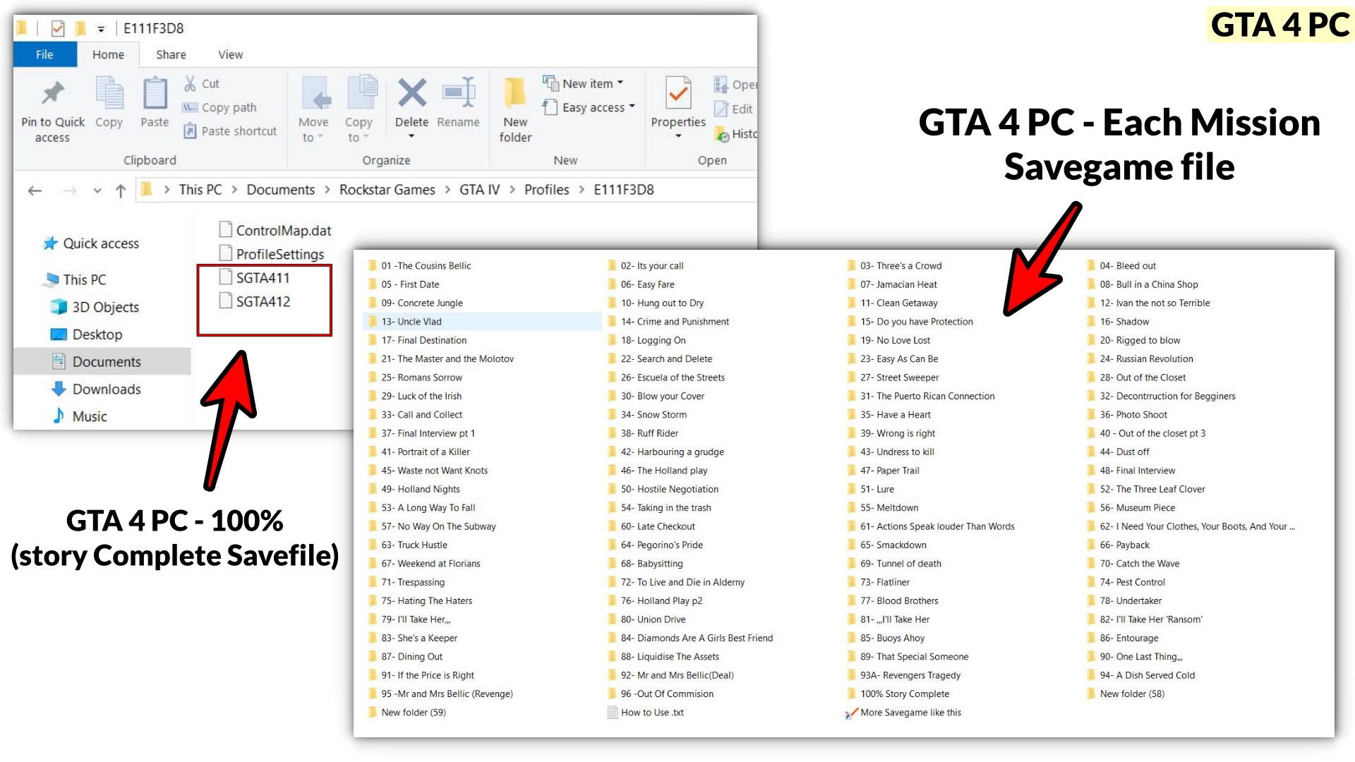 GTA 4 PC Savegame - 100% (Story complete) + Every missions completed savefile