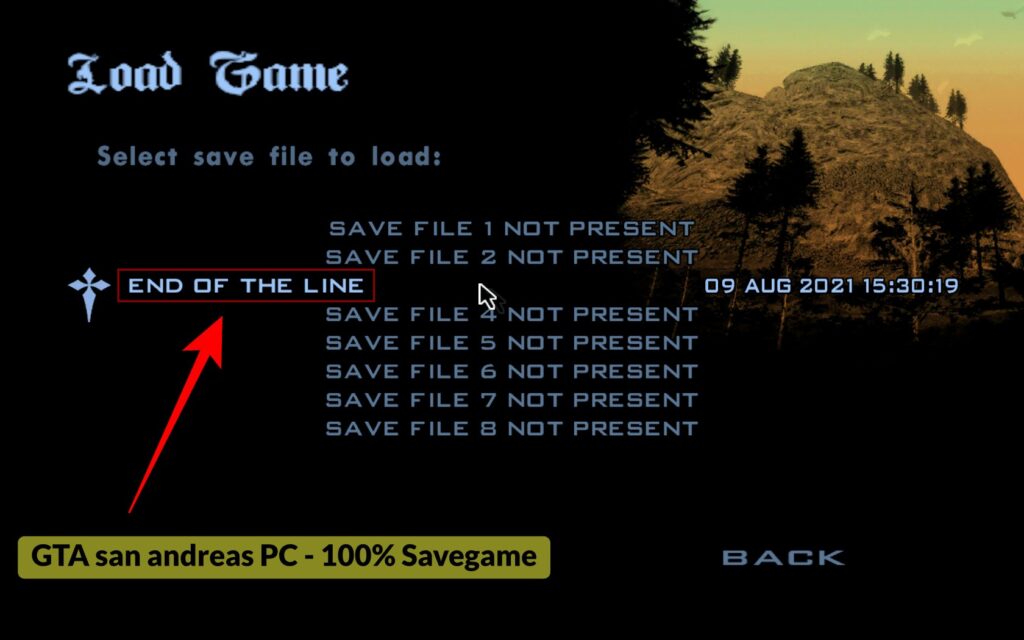100% Savegame - End of the line 