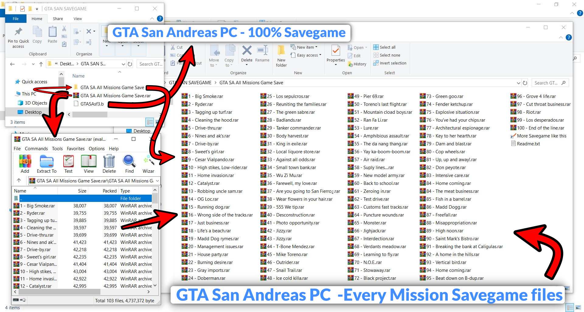 GTA San andreas PC - 100% Savegame + Every Mission savegame file