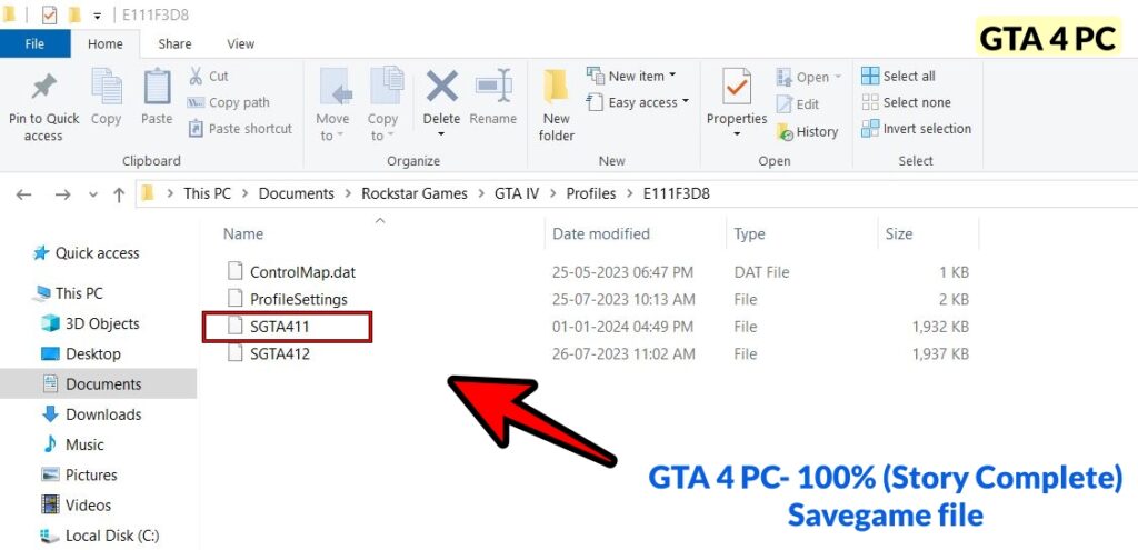 GTA 4 PC- 100% (Story Complete) Savegame file
