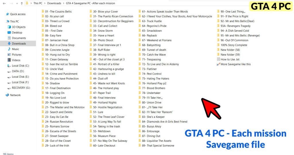 GTA 4 PC - Each mission Savegame