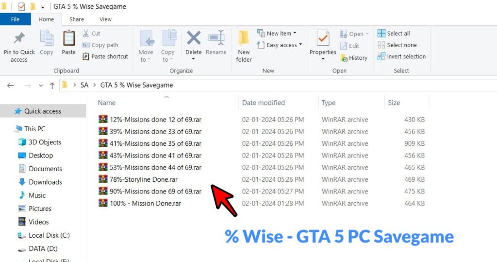 % Wise GTA 5 PC Savegame