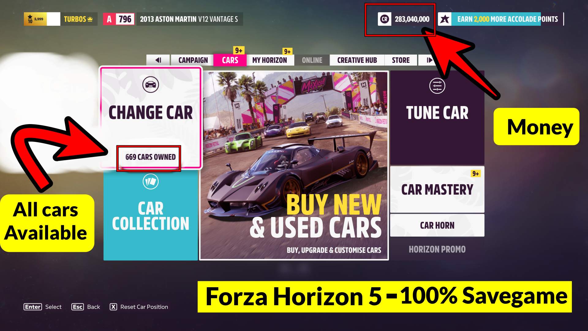 Forza Horizon 5 Savegame PC -100% – All cars Unlocked
