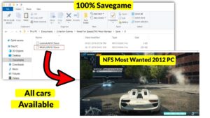 NFS Most Wanted 2012 PC – 100% Savegame - All cars Open